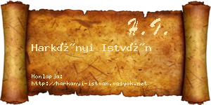 Harkányi István névjegykártya